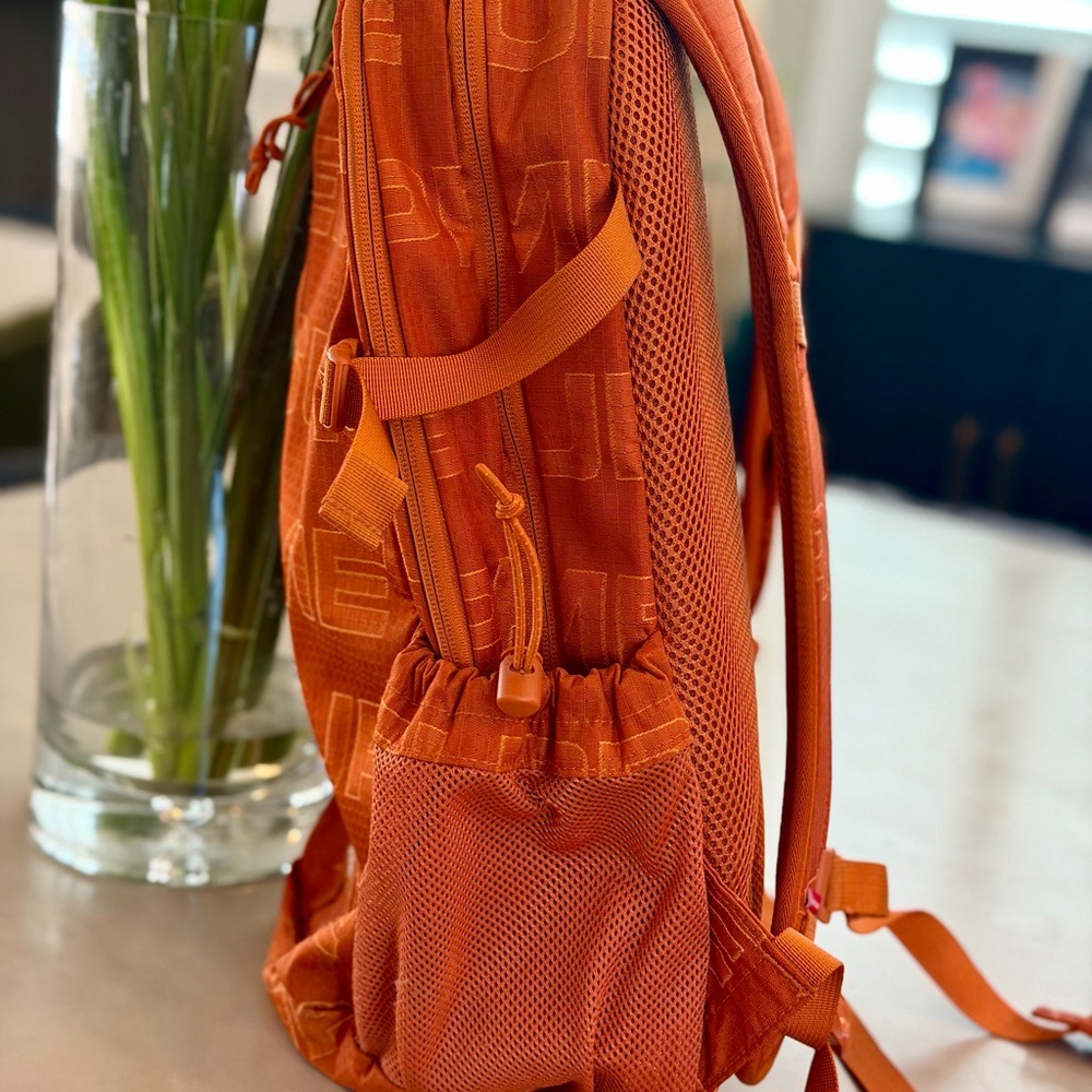 Supreme Orange Ripstop Logo Backpack - Picture 3 of 6